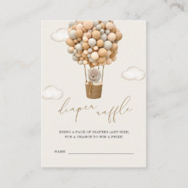 Cartão De Informações Sorteio de fraldas para chá de bebê do Ursinho de 