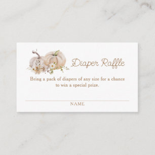 Cartão De Informações Sorteio de Fraldas para Chá de Bebê Floral de Abób