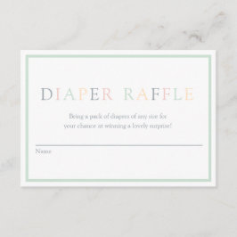 Cartão De Informações Sorteio de Fraldas para Chá de Bebê Minimalista