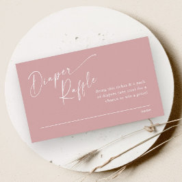 Cartão De Informações Sorteio de Fraldas para Meninas Baby Shower