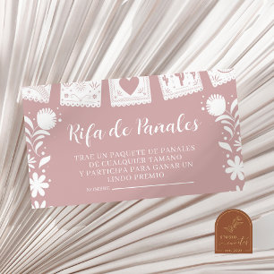 Cartão De Informações Sorteio de Fraldas Pink Es Nina