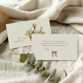 Cartão De Informações Sorteio de Fraldas Silly Goose Aquarela Limão 