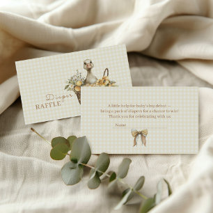 Cartão De Informações Sorteio de Fraldas Silly Goose Aquarela Limão 