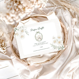 Cartão De Informações Sorteio de Roupa de Bebê em Xadrez Botânico do Gan