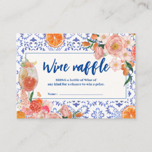 Cartão De Informações Sorteio de Vinho no Chá de Noiva That's Amore Flor
