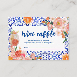 Cartão De Informações Sorteio de Vinho no Chá de Noiva That's Amore flor