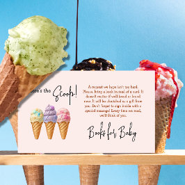 Cartão De Informações Sorvete Aqui está o Jogo do Livro do Chá de fralda