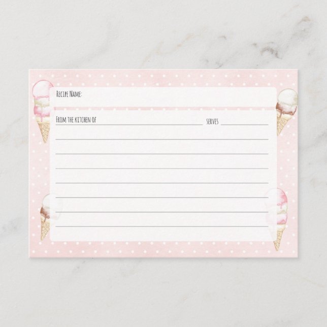 Cartão De Informações Sorvete e placa de recebimento rosa do Bolinhas (Frente)
