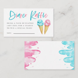 Cartão De Informações Sorvete Gênero Revelar Fralda Bilhete Raffle