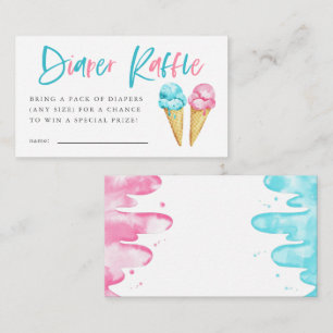 Cartão De Informações Sorvete Gênero Revelar Fralda Bilhete Raffle