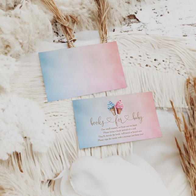 Cartão De Informações Sorvete Gênero Revelar Livros Para Bebê (Criador carregado)