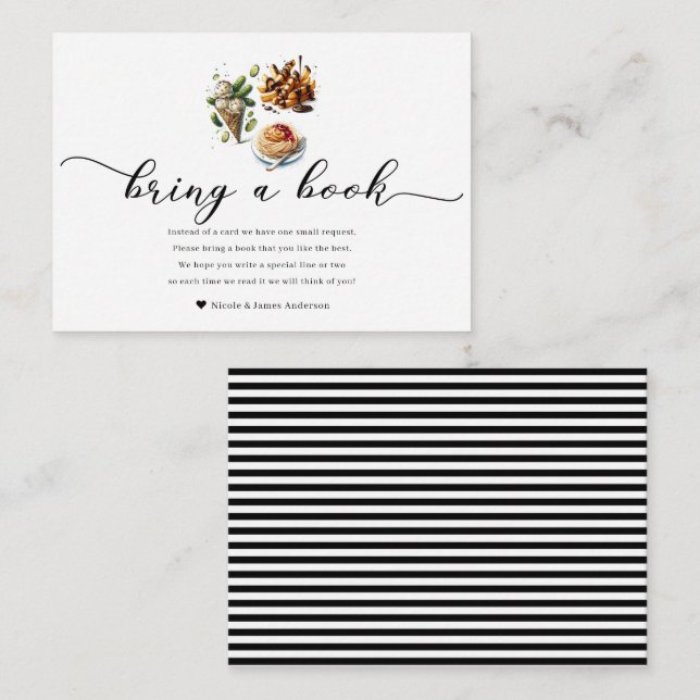 Cartão De Informações Sorvete & Picles Desejos Estranhos Geram um Livro  (Frente/Verso)