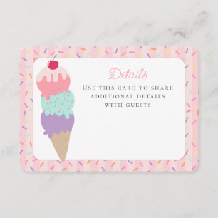 Cartão De Informações Sorvete Sundae Herda os Detalhes do Scoop Inserir