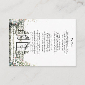 Cartão De Informações Sou Gratuito de Memória do Memorial Negro