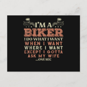 Cartão De Informações Sou um motociclista, faço o que quero, motocicleta