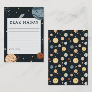 Cartão De Informações Space Adventure Playful Kids Birthday Time Capsule