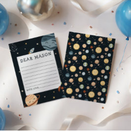 Cartão De Informações Space Adventure Playful Kids Birthday Time Capsule