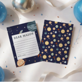 Cartão De Informações Space Adventure Playful Kids Birthday Time Capsule