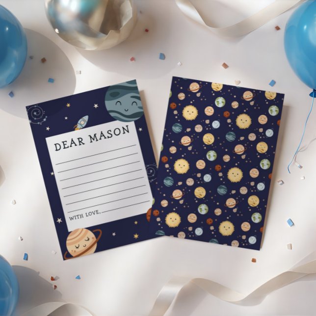 Cartão De Informações Space Adventure Playful Kids Birthday Time Capsule (Criador carregado)