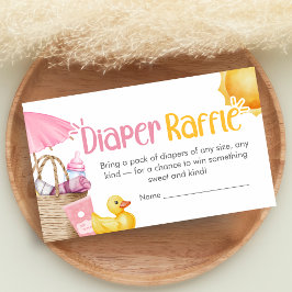 Cartão De Informações Splish Splash Summer Baby Shower Diaper Raffle