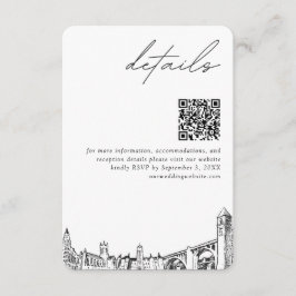 Cartão De Informações Spokane Wedding Modern Details QR Code