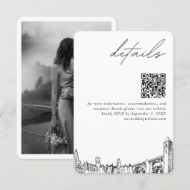 Cartão De Informações Spokane Wedding Modern Details QR Code