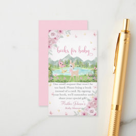 Cartão De Informações Spring Bloom and Butterflies Deer Baby Shower
