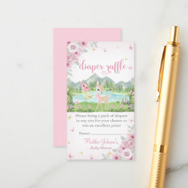 Cartão De Informações Spring Bloom and Butterflies Deer Baby Shower