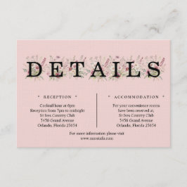 Cartão De Informações Spring Floral Details Enclosure Card