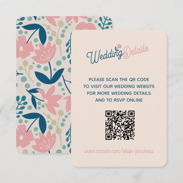 Cartão De Informações Spring Pastel Petals Enclosure Card (Frente/Verso)