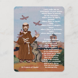 Cartão De Informações St Francis of Assisi Peace prayer