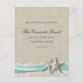 Cartão De Informações Starfish e Lace Rustic Beach Response Card