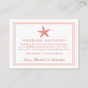 Cartão De Informações Starfish Graceful Casamento de presentes