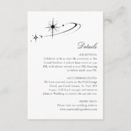 Cartão De Informações Starry Minimalist Celestial Wedding Details