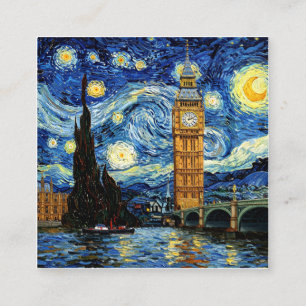 Cartão De Informações Starry Night Big Ben London Inglaterra