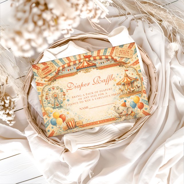 Cartão De Informações Storybook Circus Diapper Raffle (Criador carregado)