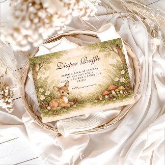 Cartão De Informações Storybook Deer Baby Diapper Raffle