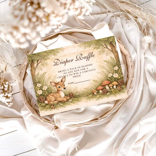 Cartão De Informações Storybook Deer Baby Diapper Raffle (Criador carregado)