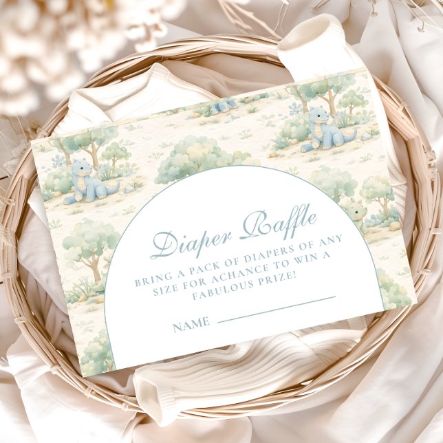 Cartão De Informações Storybook Dinosaur Diapper Raffle (Criador carregado)