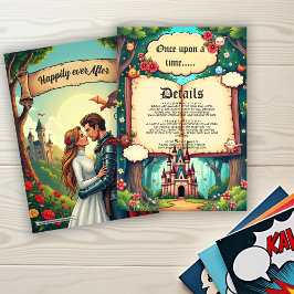 Cartão De Informações Storybook Forest Woodland Castle Fairytale Wedding