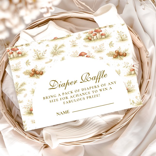 Cartão De Informações Storybook Mushroom Woodland  Diapper Raffle (Criador carregado)