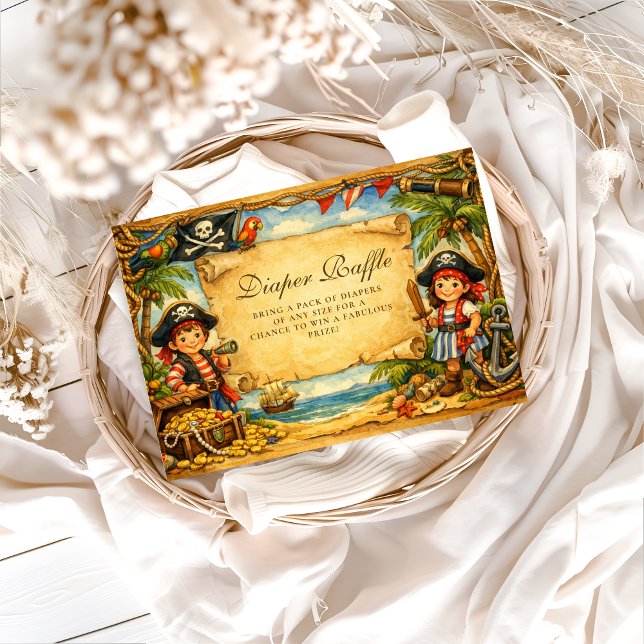Cartão De Informações Storybook Pirate Adventure Diapper Raffle (Criador carregado)