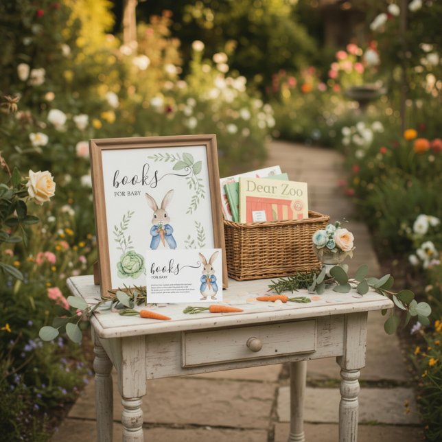 CARTÃO DE INFORMAÇÕES STORYBOOK RABBIT VEGGIE BASKET BOOKS FOR BABY  (Criador carregado)