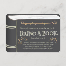 Cartão De Informações Storybook Traga o Chá de fraldas Vintage Brown