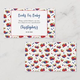 Cartão De Informações Strawberry Blueberry Berry Sweet Boy Baby Shower