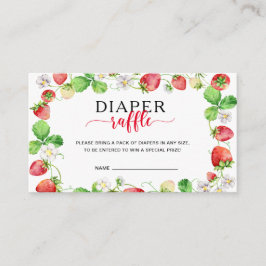Cartão De Informações Strawberry Diaper Raffle