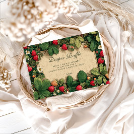 Cartão De Informações Strawberry Fairytale Baby Shower Diapper Raffle