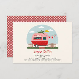 Cartão De Informações Strawberry Gingham Berry Chá de fraldas Fralda Raf