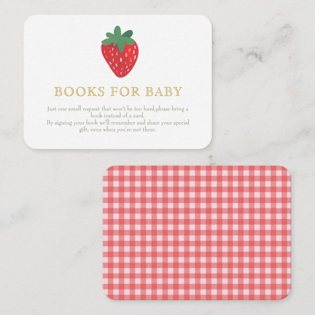 Cartão De Informações Strawberry PicnicBaby Books para bebê (Frente/Verso)
