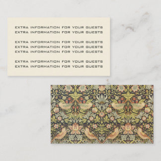 Cartão De Informações Strawberry Theves Conjunto de Casamentos vintage